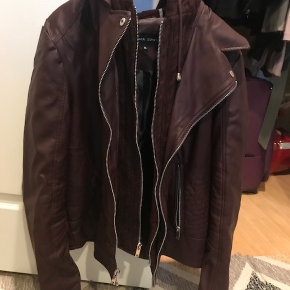 Womens Faux leather moto jacket - Picture 1 of 3